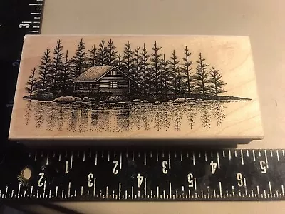 Stampscapes Lakeside Cabin 147F Wood Mounted Rubber Stamp • $9.99