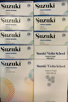 $255.83 • Buy Suzuki Violin School 10 BOOKS AND 8 CD SET VOLUMES 1, 2, 3, 4, 5, 6, 7, 8, 9, 10