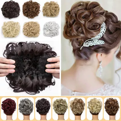£11.47 • Buy Large Comb Curly Chignon Natural Messy Bun Updo Clip In Hair Piece Extensions UK