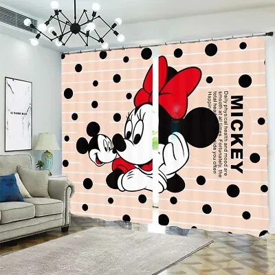 £123.85 • Buy Big Mickey Mouse Back 3D Curtain Blockout Photo Printing Curtains Drape Fabric