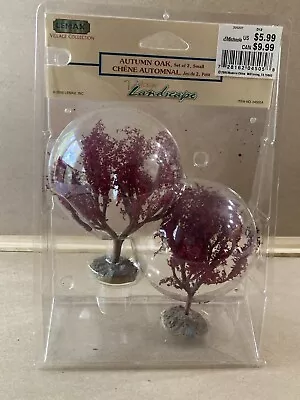 Retired Lemax Holiday Village Accessory 4 Inch Autumn Oak Tree Small 04505A 2 Pk • $19.95