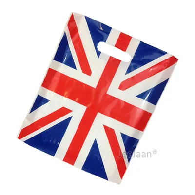 Strong Union Jack Plastic Carrier Bags Patch Handles Fashion Retail Shop Cheap • £158.95