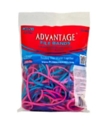Advantage File Rubber Bands Multicolored Firm Stretch 1/4 Pound #117B 7  X 1/8 ) • $12.98