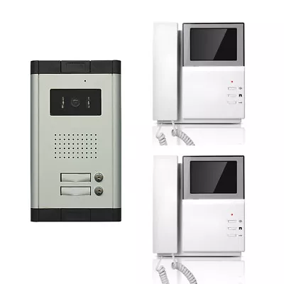 Apartment Wired Video Door Phone 4.3'' Audio Visual Intercom Entry System 2 Unit • $168.99