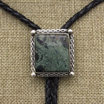 Sterling Silver Square Shape Kambaba Jasper Bolo Tie By Jose Campos + • $285