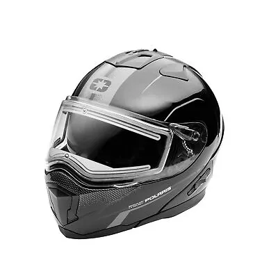 Polaris Modular 2.0 Snowmobile Helmet Anti Fog Scratch Chin Guard Black/Grey • $239.99