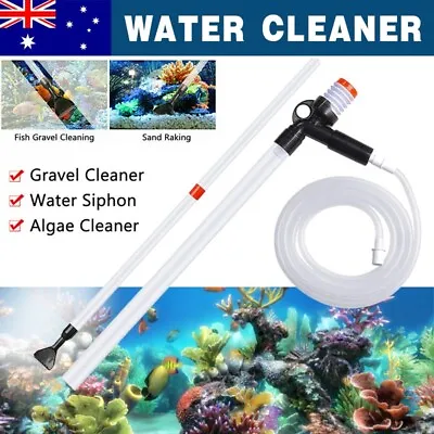 $19.39 • Buy Pump Gravel Water Cleaning Kit Vacuum Cleaner Aquarium Fish Tank Siphon AU STOCK