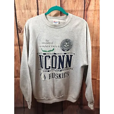 Vintage University Of Connecticut Huskies UCONN Crewneck Sweatshirt Mens XL (11b • $29.99