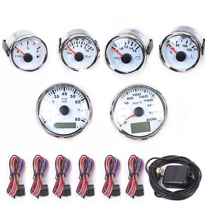 6 Gauge Set GPS Speedometer Tachometer Waterproof For Car Marine Boat Truck • $128.25