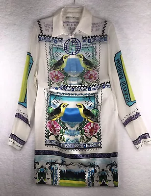Mary Katrantzou Womens 100% Silk Chiffon Size 12 Multicolor Shirt & Skirt Set • $249