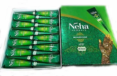 Neha Herbal Instant Dark Red Henna Mehendi Paste Cones Pack Of 12 Temp Tattoo • $18.89