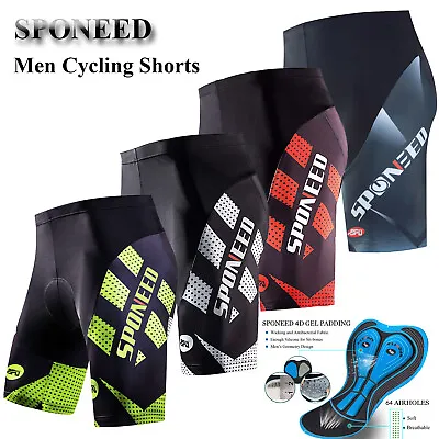 SPONEED Padded Cycling Shorts Men Stretchy Road Bike Tights Bicycle Bottoms • $32.99