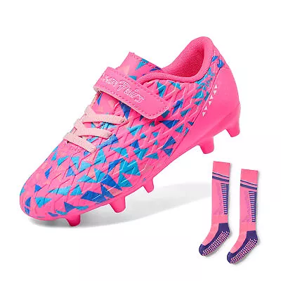 Boys Girls Soccer Shoes Soccer Cleats Outdoor School Football Shoes With Socks • $27.99