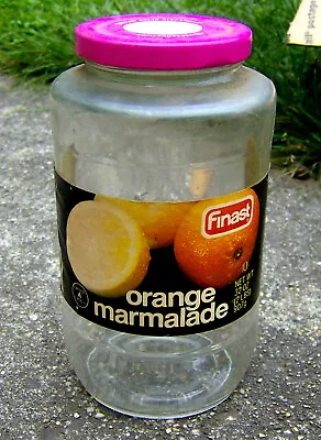 RARE Vintage 1980s FINAST Grocery Stores ORANGE MARMALADE Glass Jar Supermarket • $40