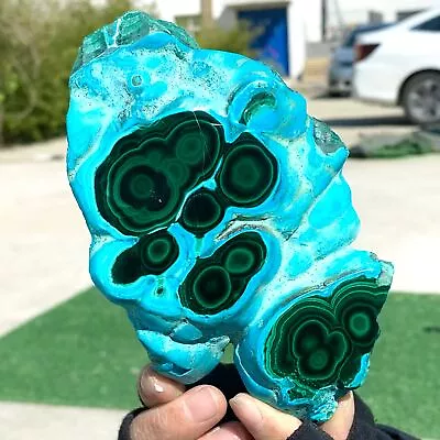 2.05LB Natural Chrysocolla/Malachite Transparent Cluster Rough Mineral Sample • $41