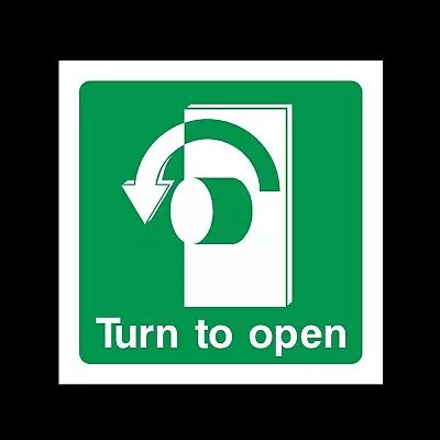 £1.29 • Buy Turn Left To Open Plastic Sign OR Sticker - Fire Escape, Exit (EE40)