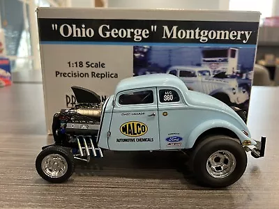 '33 Willys Gasser  Ohio George  Montgomery 1:18 Precision Miniatures DieCast MIB • $175