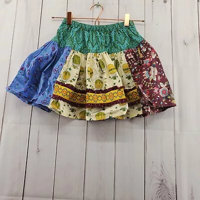 Matilda Jane Skirt 8 Girls Multicolor Floral Patchwork Pull On Paint By Numbers • $11.89