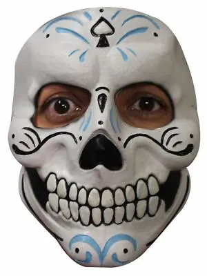 Day Of The Dead Mister Catrin Painted Skull Latex Face Mask Halloween Fun • £10.99