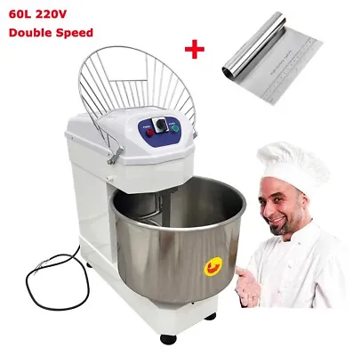 60qt Spiral Bread Dough Mixer 3 Phase Flour Mixer Pizza Dough Maker 220V 60L US • $2497.50