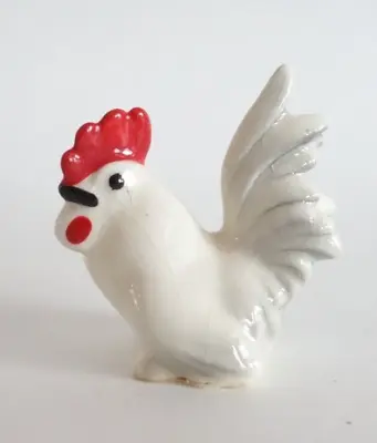 Hagen Renaker White Grey Rooster Chicken Hen Bird Vintage Figurine • $9.99