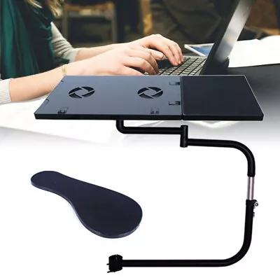 Chair Arm Clamping Support Laptop Holder Chair Arm Rest Keyboard Mouse Pad • $96.90