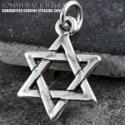 925 Sterling Silver Jewish Star Of David Israel Charm Pendant • $14.55