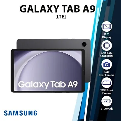 Samsung Galaxy Tab A9 LTE Android PC Tablet AU (4+64GB/Graphite/Wi-Fi+4G/AU NEW) • $415.59