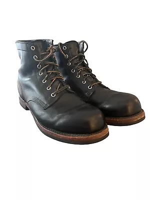 Mens Frye Tyler Genuine Leather Lace-up Boot 11 Black • $75