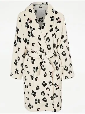 Cream Animal Print Size 12-14 Women’s Dressing Gown • £8.99