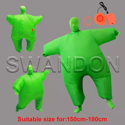 Green Adult Inflatable Fat Suit Blow Up Sumo Fancy Dress Costume Adult  • £23.85