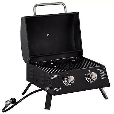 Burner Propane Gas Grill Outdoor Portable Tabletop BBQ -Foldable Legs Lid • $166