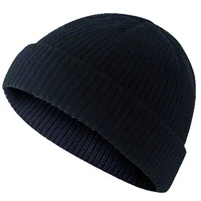Mens Mini Short Beanie Hat Winter Ribbed Docker Warm Knitted Skull Cap Fisherman • $11.68