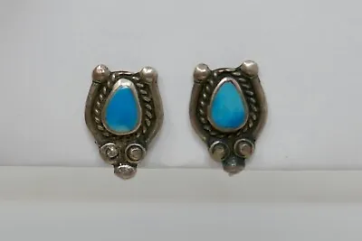 $29.99 • Buy Sterling Silver Turquoise Cuff Huggie Earrings