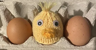 Hand Knitted - Duck Chick 🐥 Chocolate Egg Cosy Novelty Spring Easter Gift • £1.79