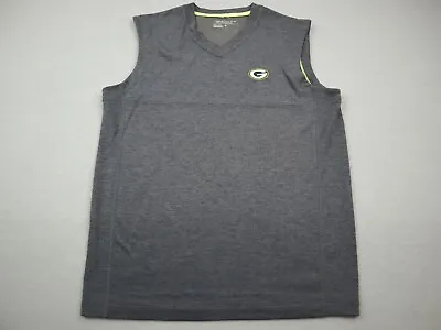 Green Bay Packers Sweater Men Small Gray Nike Golf Vest Tour Performance V-Neck • $23.99