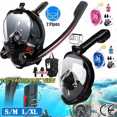 Full Face Snorkel Mask Swimming Breath Dry Diving Goggle Scuba Glass Anti-Fog AU • $17.45