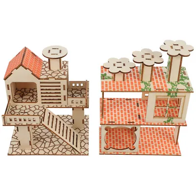 2pcs Guinea Pig Hideout Hamster Castle Hamster Cage Accessories • £12.99