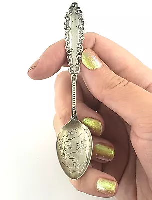 Sterling Silver Souvenir Spoon Woodstock VT State Of Vermont Collectible USA • $55