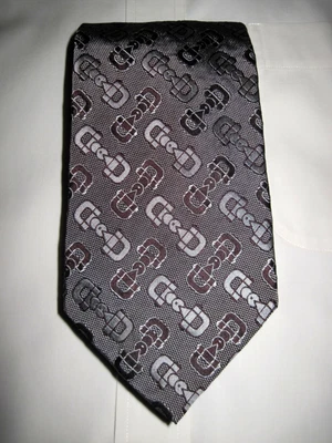 $72.95 • Buy GUCCI Made In Italy 100% Silk Designer Horse Bit Link Tie Gorgeous Colors MINT!