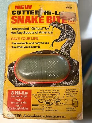 Vintage CUTTER LABS Hi-Lo Snake Bite Kit BOY SCOUTS OFFICIAL - Original Package • $14.50