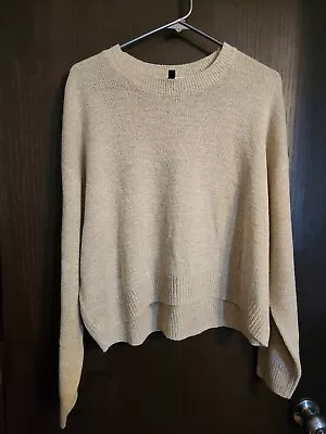 H&M Divided Oversized Crewneck Knit Sweater Women's Size L Beige Cream • $5
