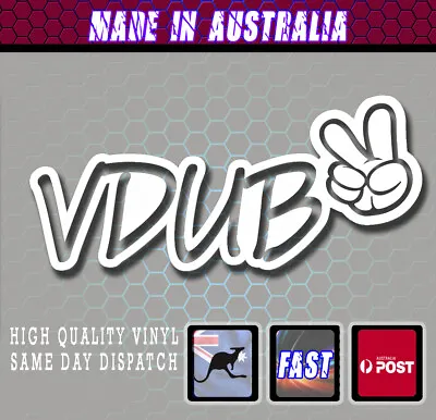 VeeDub Fits VW Sticker -  White JDM Laptop Bumper Golf Polo Combi Decal Vinyl • $3.83