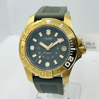 Victorinox Dive Master Gold/Green 38mm Sapphire Swiss Made 50ATM Watch • $275