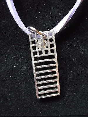 Mackintosh Chair Back Fine English Pewter On 18  Purple Cord Necklace Codew19 • £7.99
