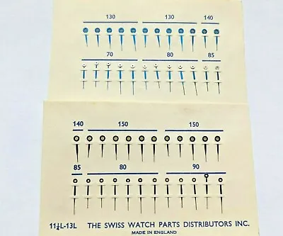 Vintage Blue Leaf Watch Hands To Fit 11 1/4 L To 13 Ligne Size 12 Pairs Hour/min • $15.94