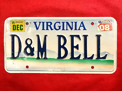 Virginia License Plate D&M BELL / Crafts / Collect / Specialty / Expired • $6.95