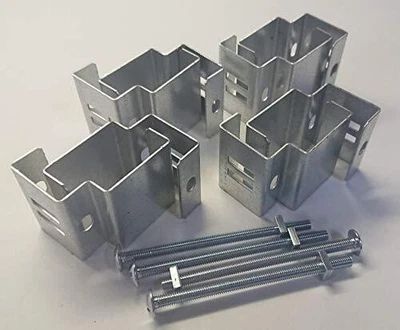 £21.99 • Buy Slotted Concrete Fence Post Brackets To Fit Posts 4 SETS Just Clamp No Drilling