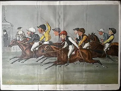 PAIR Vanity Fair Newmarket 1885 & Winning Post 1888 Chromolithographs LIB. • £50