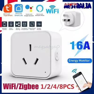Tuya WiFi/Zigbee 16A Smart AU Socket Plug Voice Control F/ Alexa Google Home NEW • $18.40